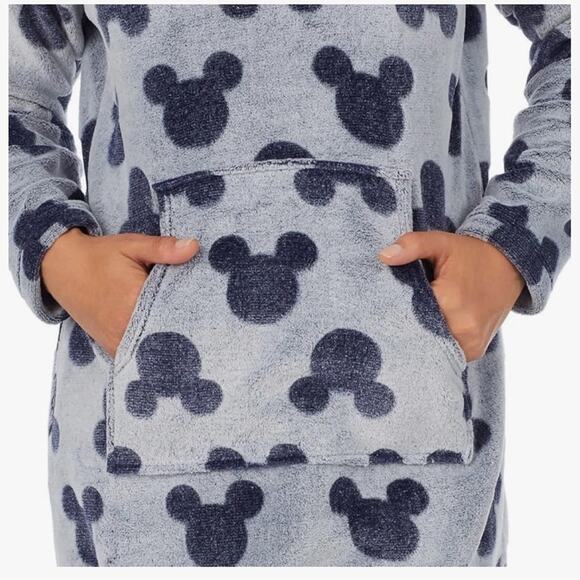 Disney Womens Mickey Mouse Fleece Lounge Hoodie dress - Picture 3 of 5